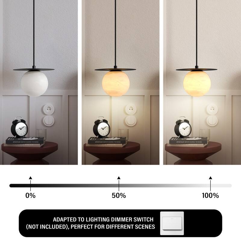 KAYLA Alabaster Pendant Light - Nordic Modern Brass Hanging Lamp