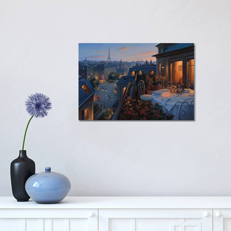 iCanvas "Paris Evening" by Evgeny Lushpin Canvas Print - 12x18x1.5