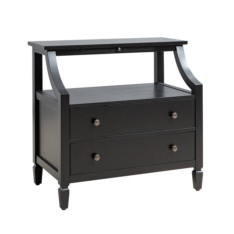 Jennifer Transitional 2 - Drawer End Table with Built-In Outlets and Pull-out Tray by HULALA HOME