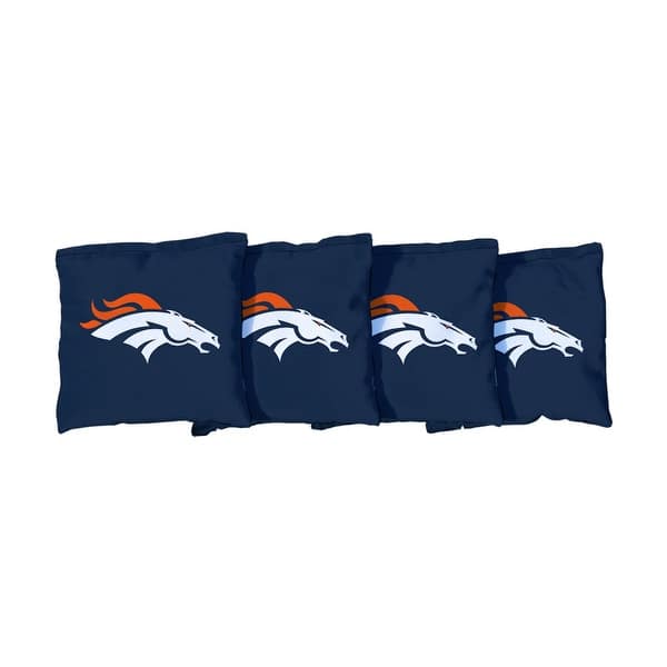 slide 2 of 3, Denver Broncos NFL Football Blue Cornhole Bags All-Weather Resin Filled