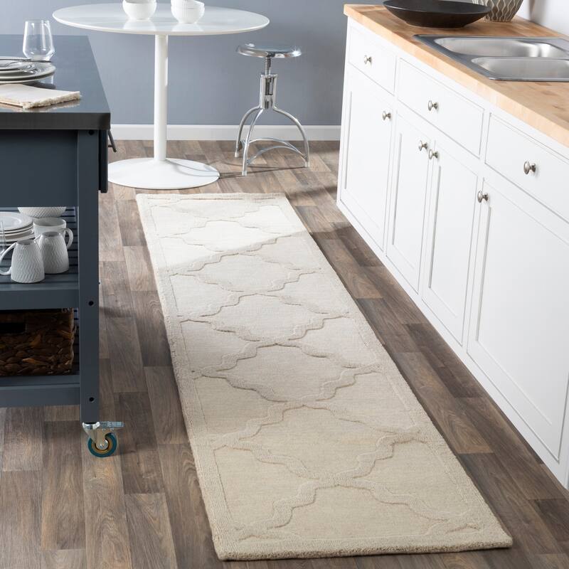 Hand-Tufted Amy Tone-on-Tone Lattice Wool Rug