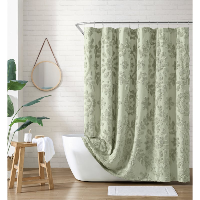 Peri Home Chenille Laurel Shower Curtain - Sage