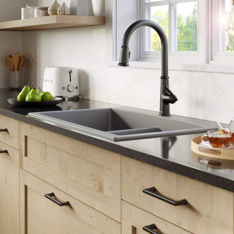 Karran Elwood One-Handle Pull Down Dual Function Sprayer Kitchen Faucet