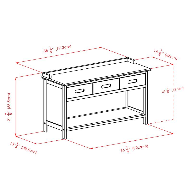 Adriana 4-Pc Storage Bench with 3 Foldable Fabric Baskets