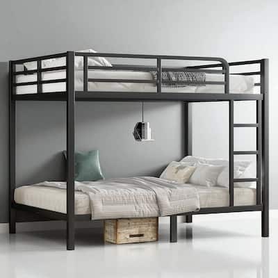 Full over Full/Twin XL over Twin XL Metal Bunk Bed for Teens and Adults, Space-Saving, Noise-Free, No Box Spring Needed