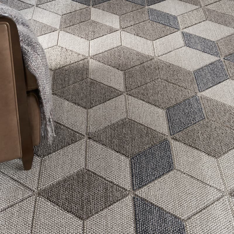 Nourison Elwood Contemporary Geometric Cube Area Rug
