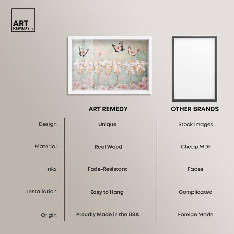 Champagne Mint and Pink Glass Shadowbox by Art Remedy