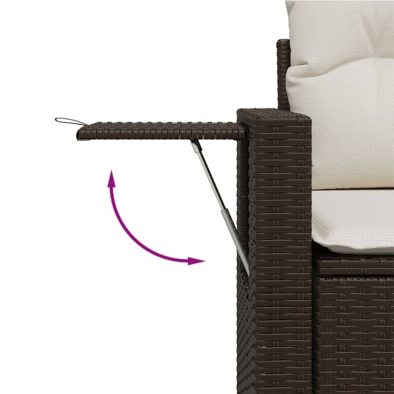 vidaXL Patio Sofa Set with Cushions Outdoor Furniture 6 Piece Poly Rattan