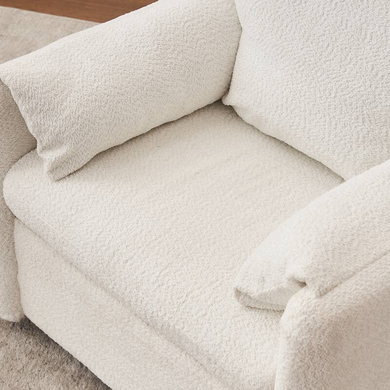 Chenille Swivel Accent Chair with 360° Rotation and High-Resilience Cushion