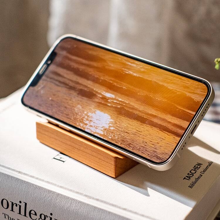 RusticReach Solid Wood Cellphone Stand Desktop Stand