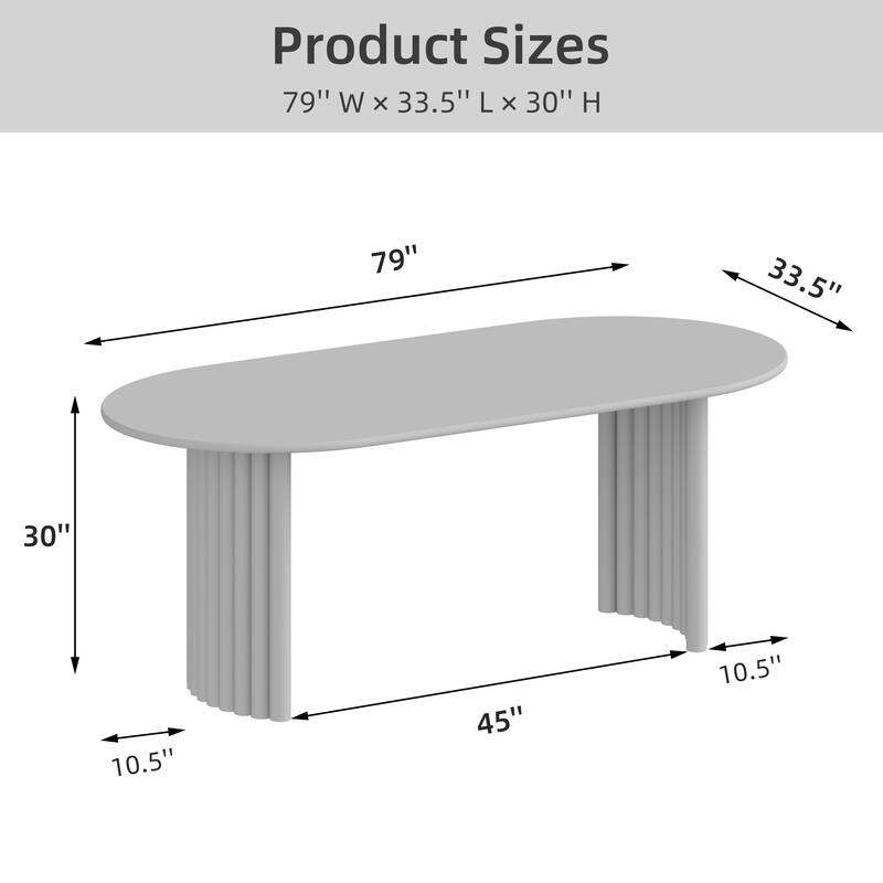 Dovelina 30"H Oval Wood Double Pedestal Dining Table Seats 6