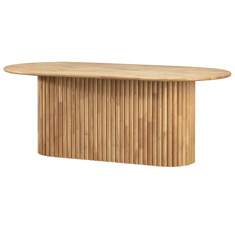 Lifestorey Layton Solid Wood Oval Dining Table - Natural