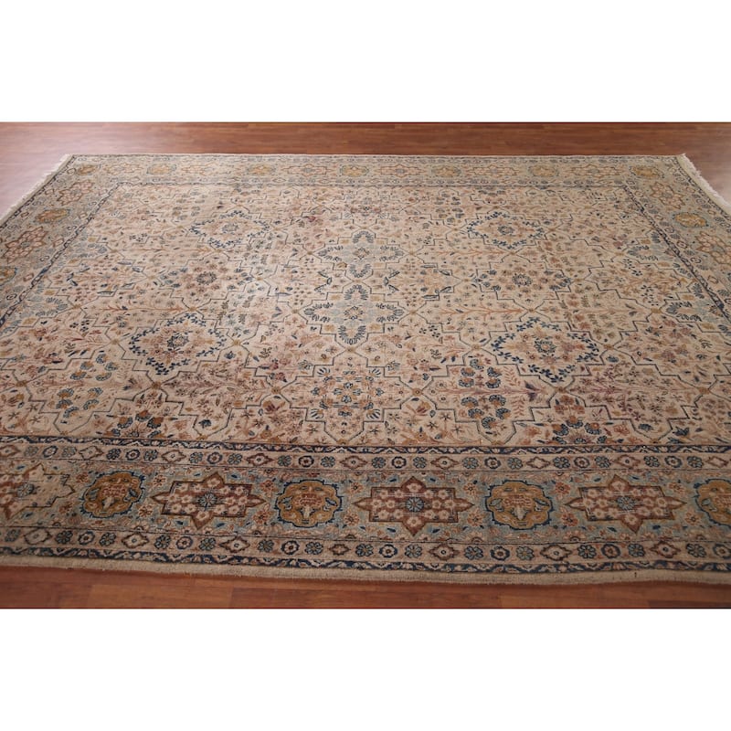 Kashan Signed Persian Area Rug Handmade Wool Carpet - 8'5"x 12'1"