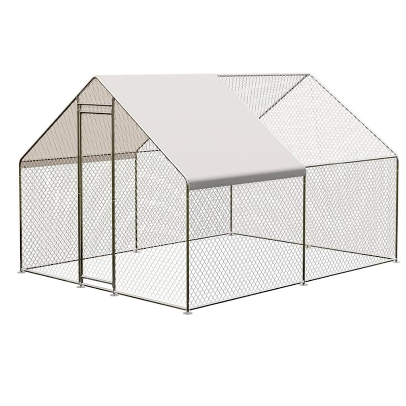 Large Metal Chicken CoopWalk-in Poultry Cage - 9.8*19.7*6.6FT