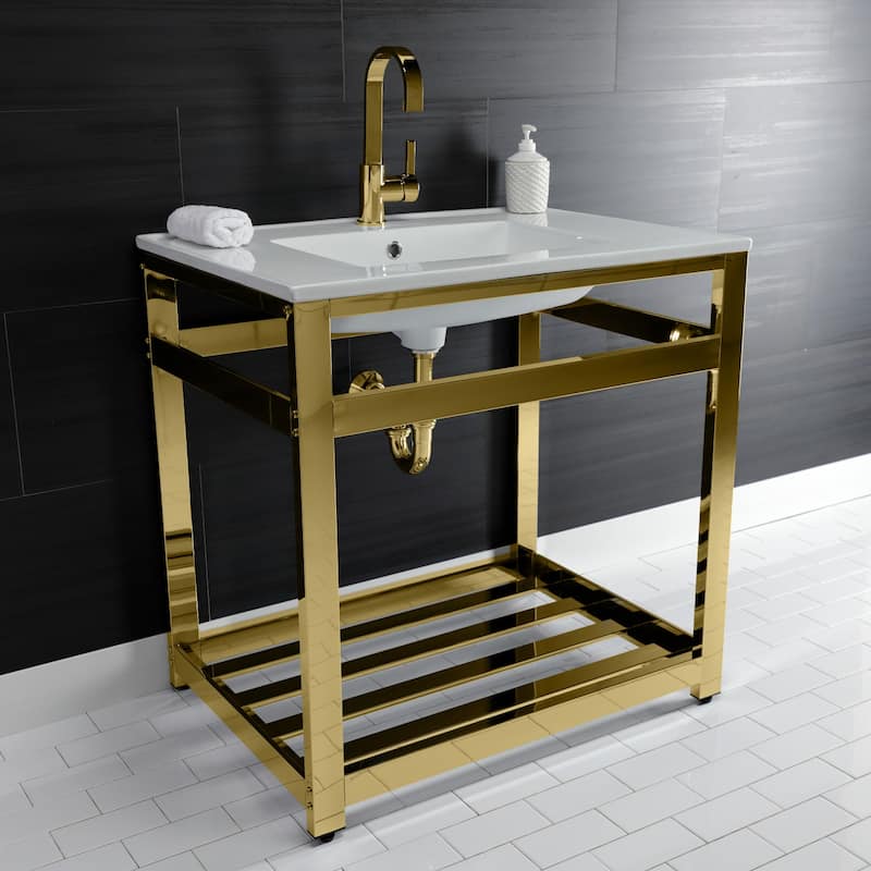 Continental Single-Handle Bathroom Faucet with Push Pop-Up in Polished Chrome