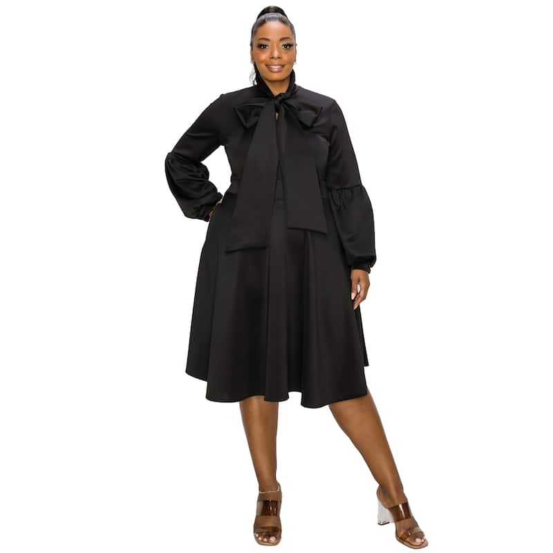 L I V D Women's Plus Size Bekah Flare Pocket Dress - Black - 3X