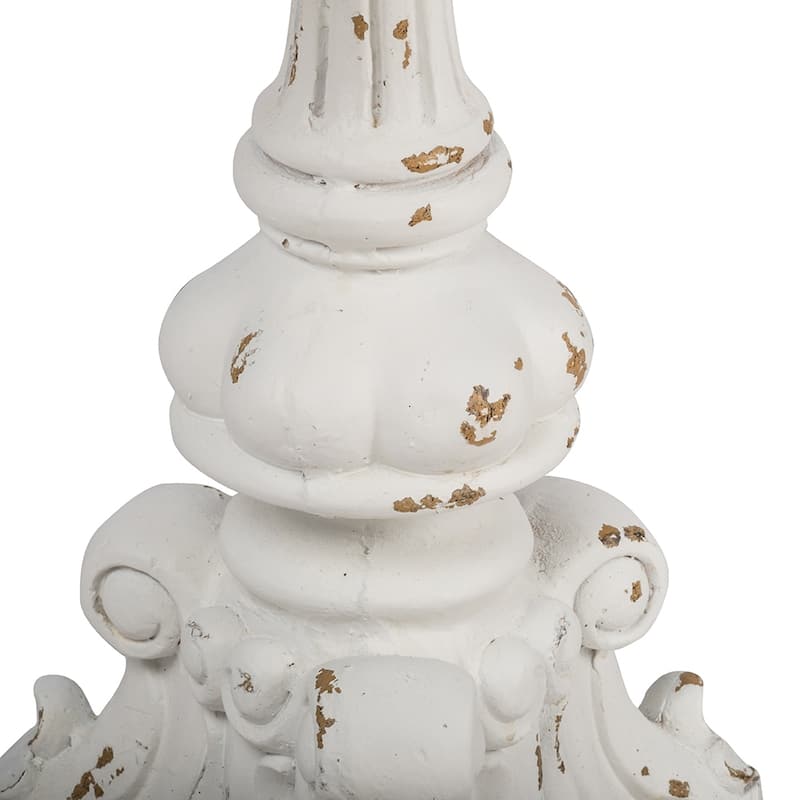 D22.5x27" Antique White Round Side Table