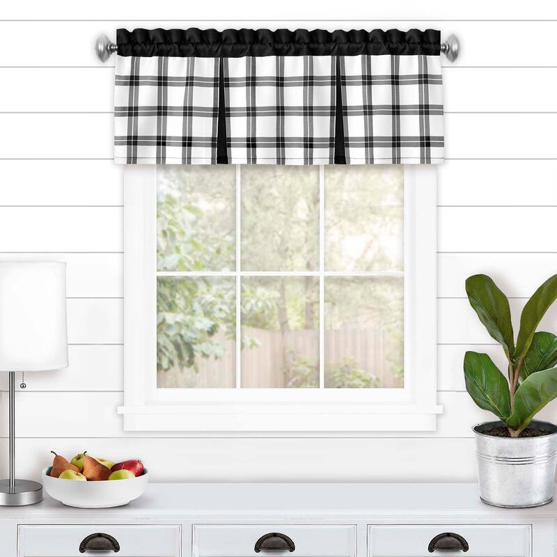 Tate Window Curtain Valance - 56" W x 13" L - Black