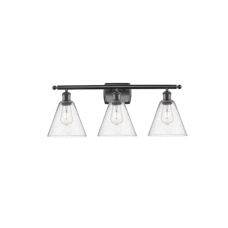 Innovations Lighting 516-3W-11-28 Berkshire Vanity Berkshire 3 Light - Matte Black / Seedy