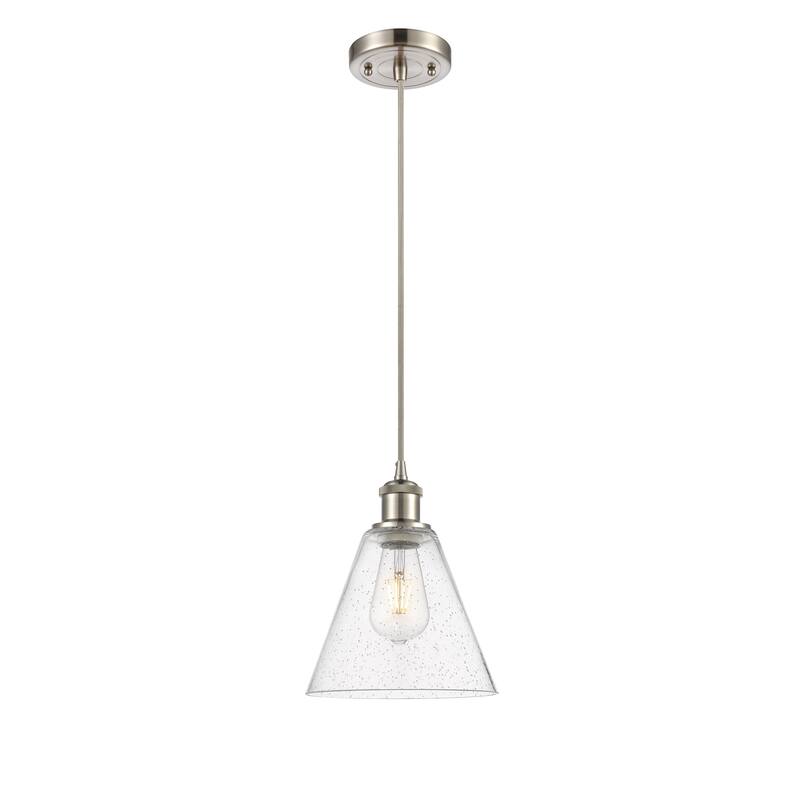 Innovations Lighting Ballston Berkshire 1 Light 8" Cord Hung Mini Pendant - Seedy/Brushed Satin Nickel