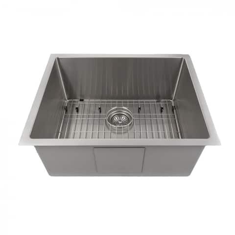 ZLINE Meribel Undermount Single Bowl Scratch Resistant Stainless Steel Kitchen Sink with Bottom Grid