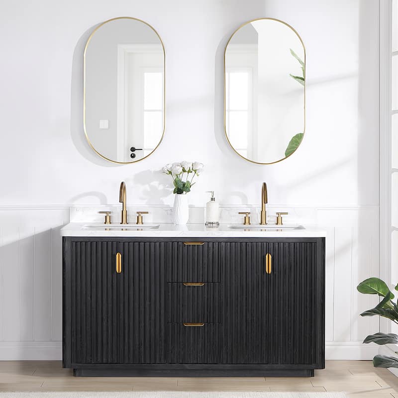 Cadiz Bath Vanity with Composite Stone Top and Mirror