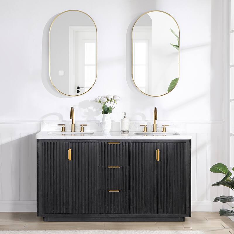 Cadiz Bath Vanity with Composite Stone Top and Mirror