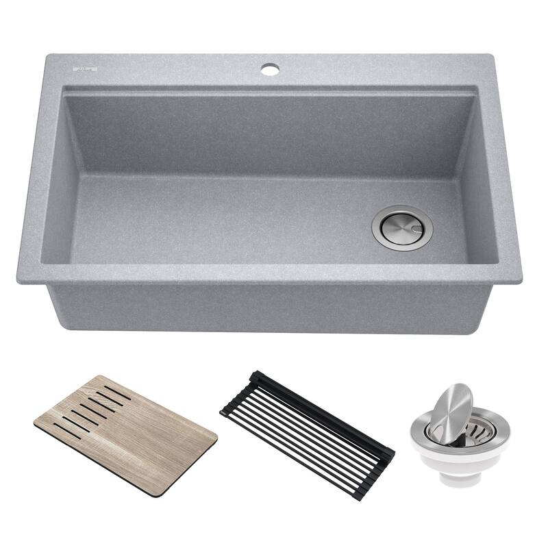 Kraus Bellucci 33" Drop In Single Basin Granite Composite Kitchen Sink