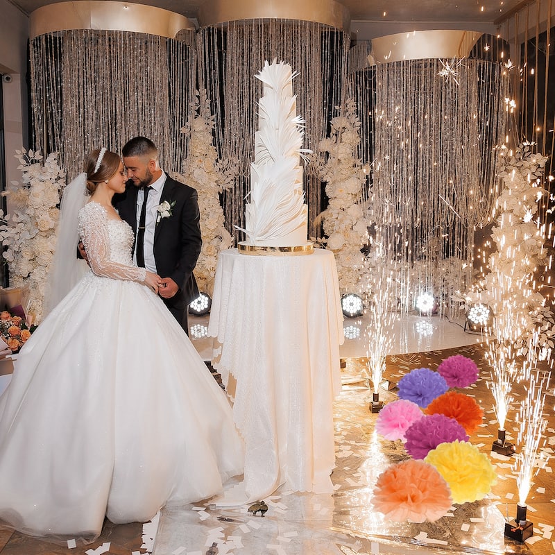 10Pcs Tissue Pom Poms Paper Flowers Ball Party Wedding Decor