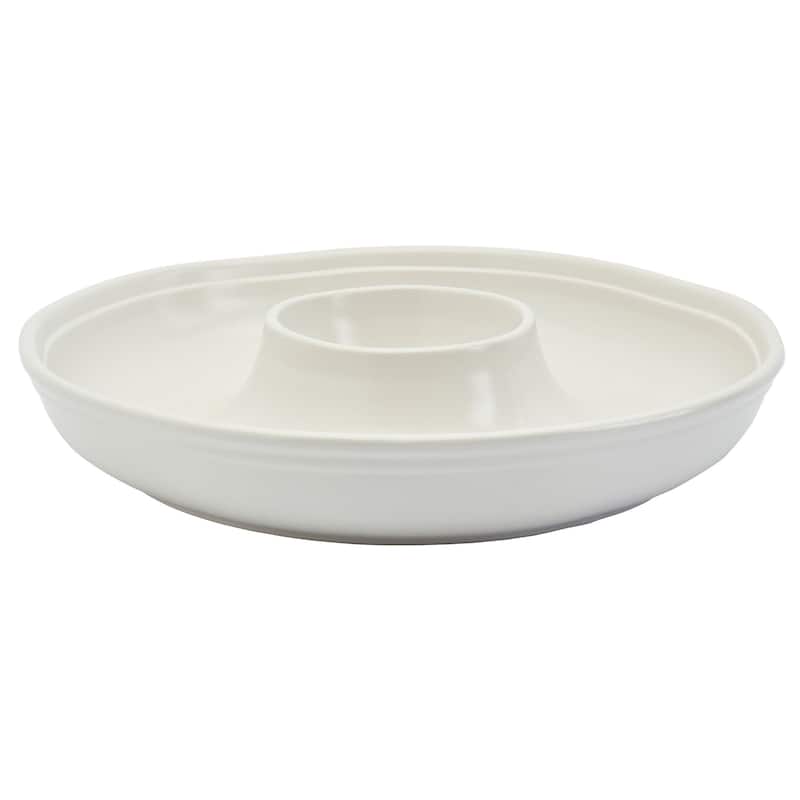 Bee & Willow White Earthenware 14" Chip & Dip