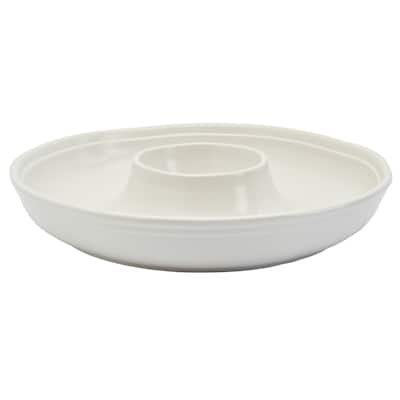 Bee & Willow White Earthenware 14" Chip & Dip