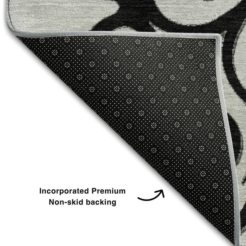 Premium Washable Super Soft Transitional Scroll Mayfield Rug