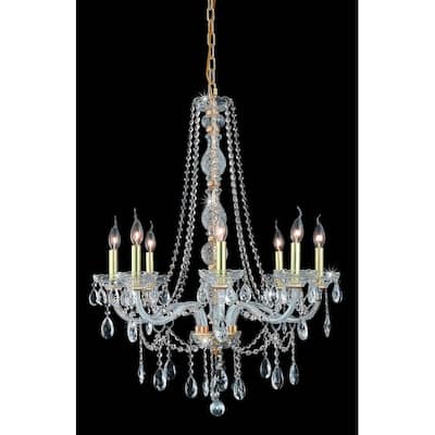 Fleur Illumination Collection Chandelier D:28in H:34in Lt:8 Gold Finish