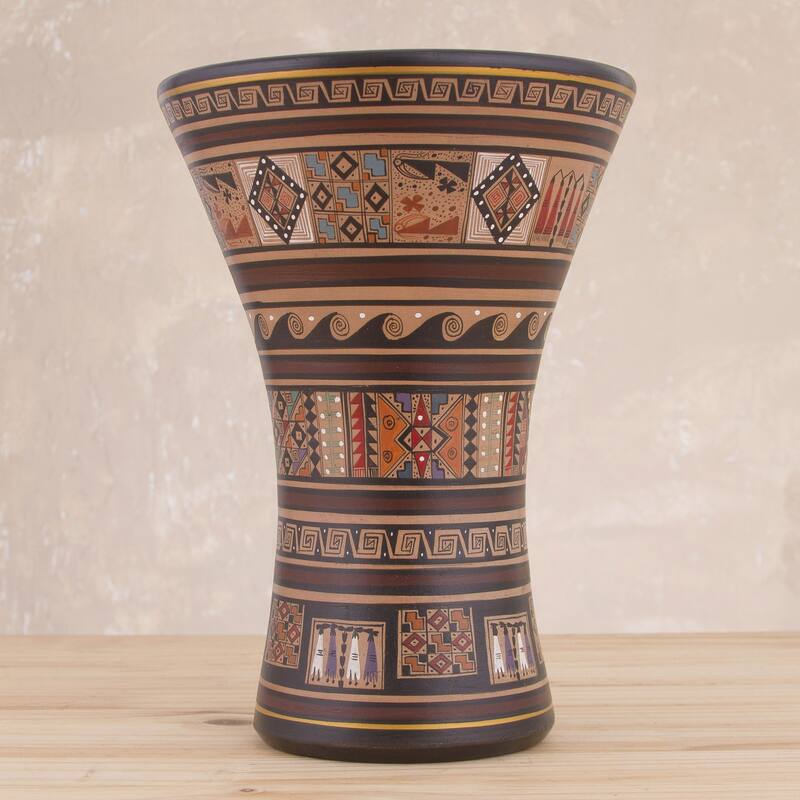 Novica Handmade Sacred Kero Ceramic Decorative Vase