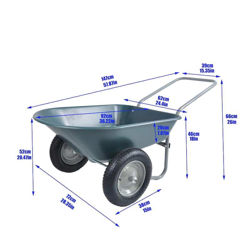 2-Wheeled Trolley, Wheel Barrow with 15" Pneumatic Wheel