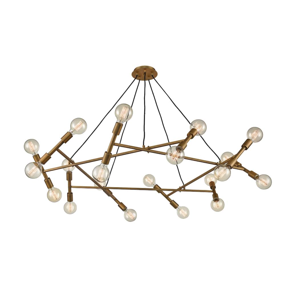 Elk Home Guesting Antique Brass Metal 20 Light Chandelier