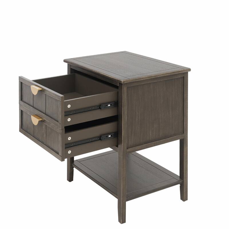 2-Drawer American Style Bedroom Side Table