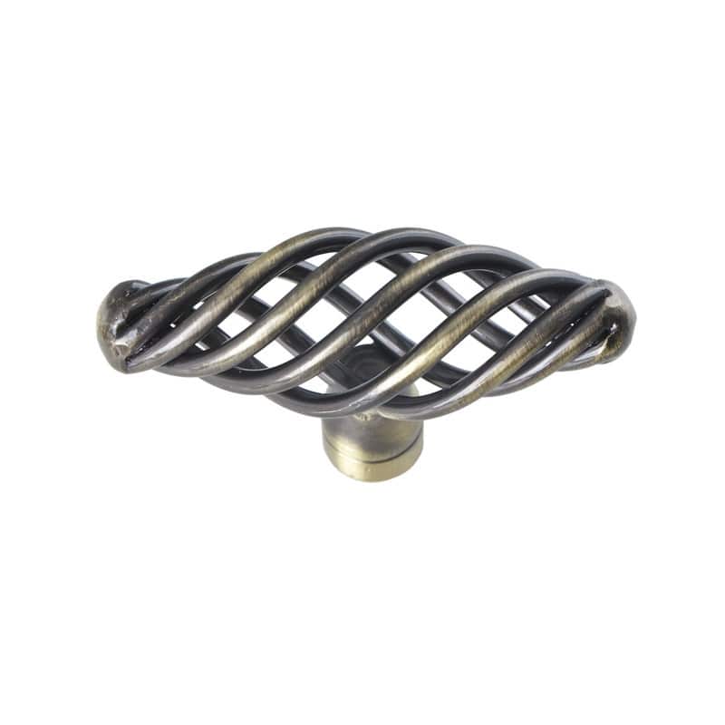 Utopia Alley Aire Cabinet Ring Pull Knob - Vintage Cabinet Hardware with Hand Finished Antique Brass, Pull Knobs 2.4"