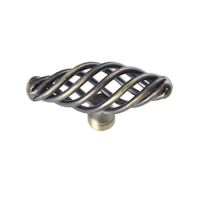 Utopia Alley Aire Cabinet Ring Pull Knob - Vintage Cabinet Hardware with Hand Finished Antique Brass, Pull Knobs 2.4"