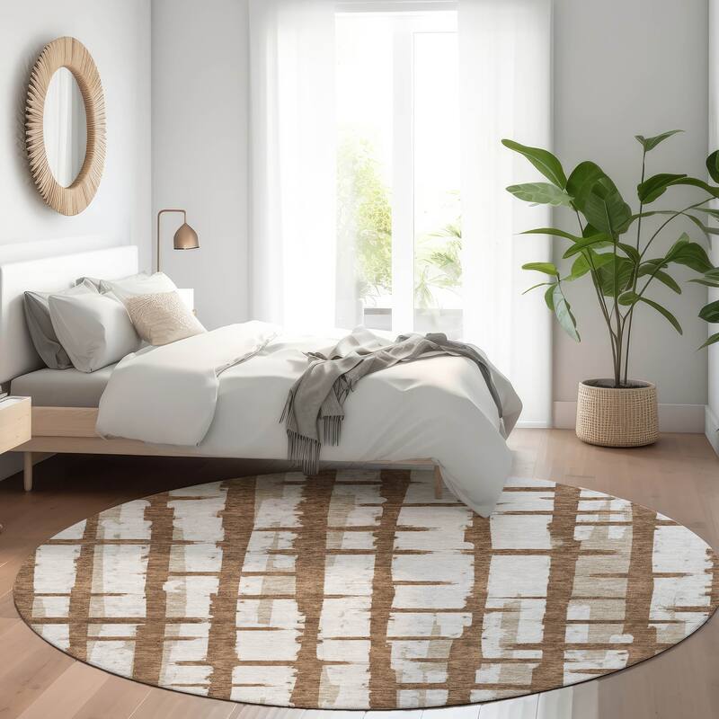 Premium Washable Super Soft Modern Contemporary Mayfield Rug - Chocolate - 8' x 8'