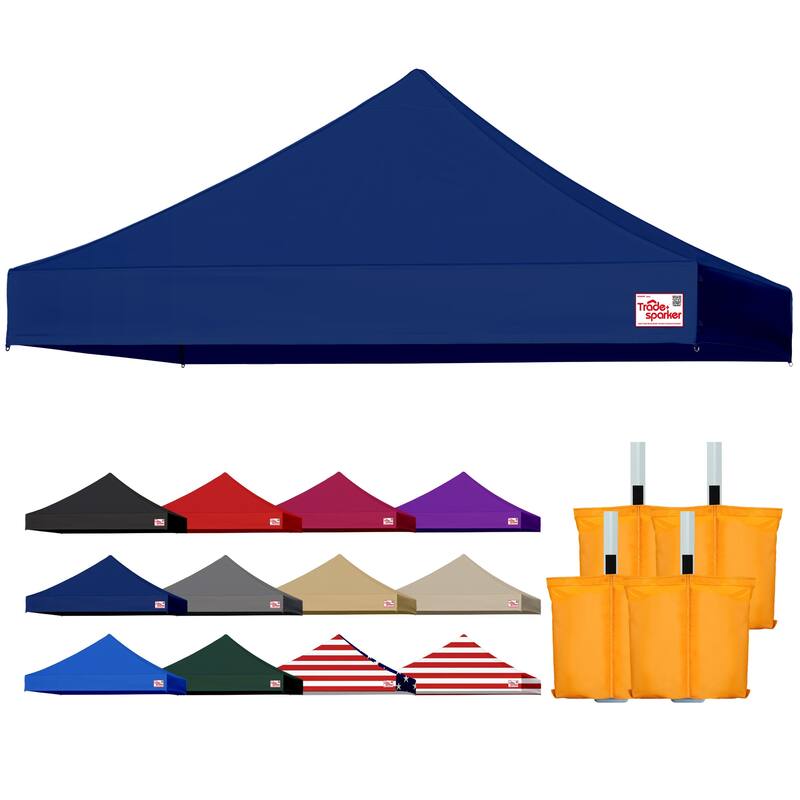 Tradesparker Commercial Canopy Replacement Top Windproof with Sand Bags - Navy Blue