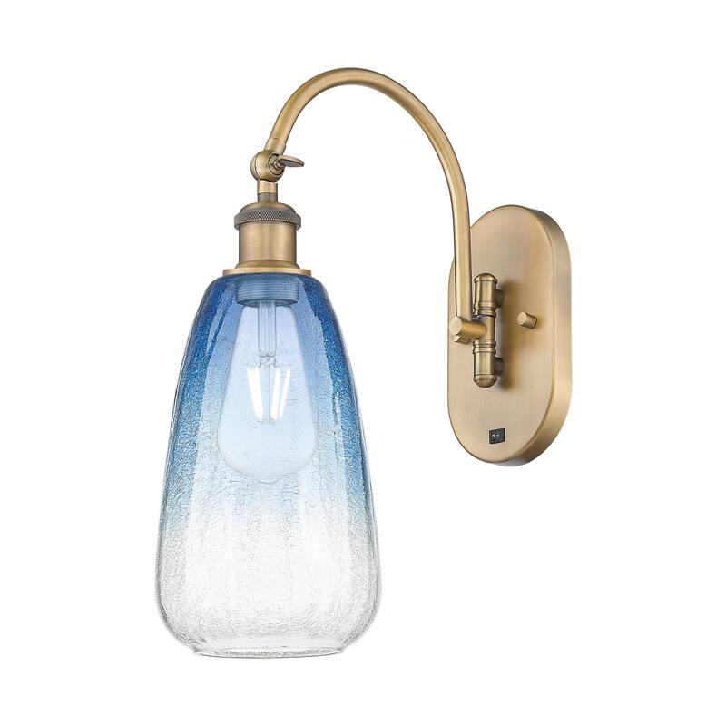 Innovations Lighting Endless Possibilities Ballston - Brookhaven Almond - 1 Light 6" Swiveling Sconce - Brushed Brass/Sapphire Blue