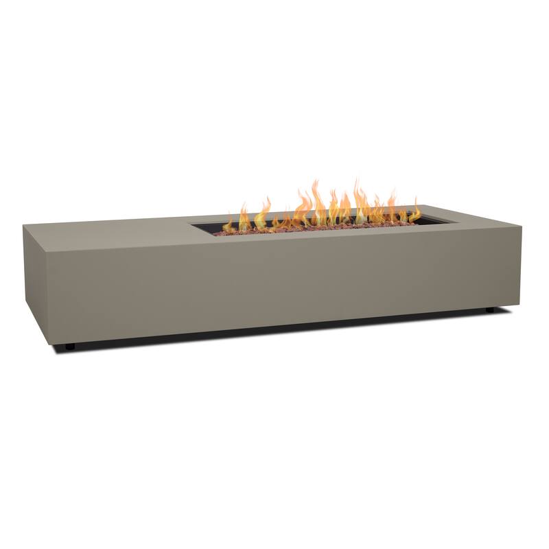 Aegean 75" Asymmetrical Rectangle Steel LP or NG Fire Pit Table