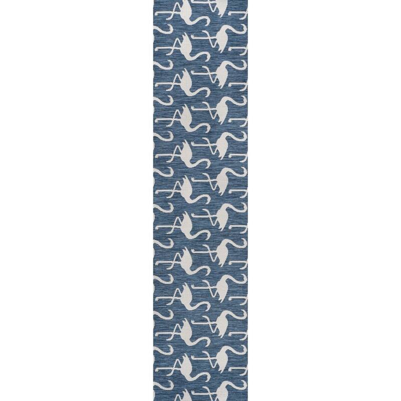 JONATHAN Y Liana Casual Coastal Flamingos Two-Tone Indoor/Outdoor Area Rug