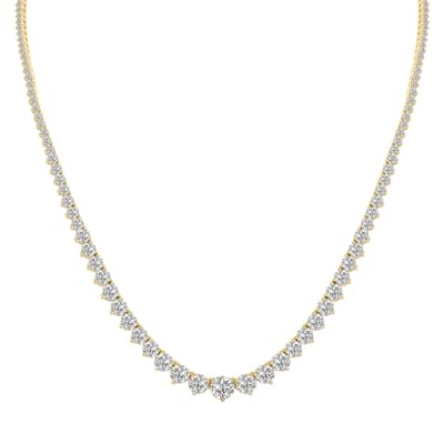 Marquee 20 Carat TW Graduated Lab Grown Diamond Tennis Necklace in 14K Yellow Gold