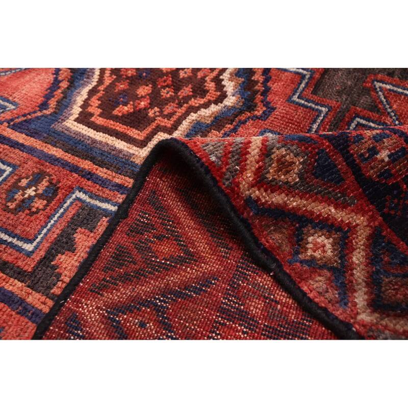 ECARPETGALLERY Hand-knotted Melis Vintage Red Wool Rug - 4'2 x 5'3