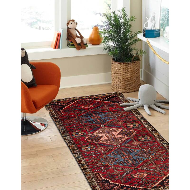 ECARPETGALLERY Hand-knotted Anatolian Vintage Red Wool Rug - 3'11 x 9'11