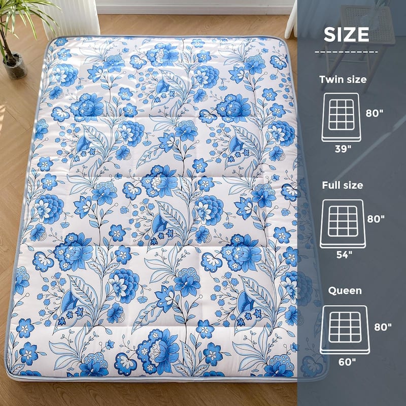 6-inch Thick Floral Pattern Floor Bed Futon Mattress