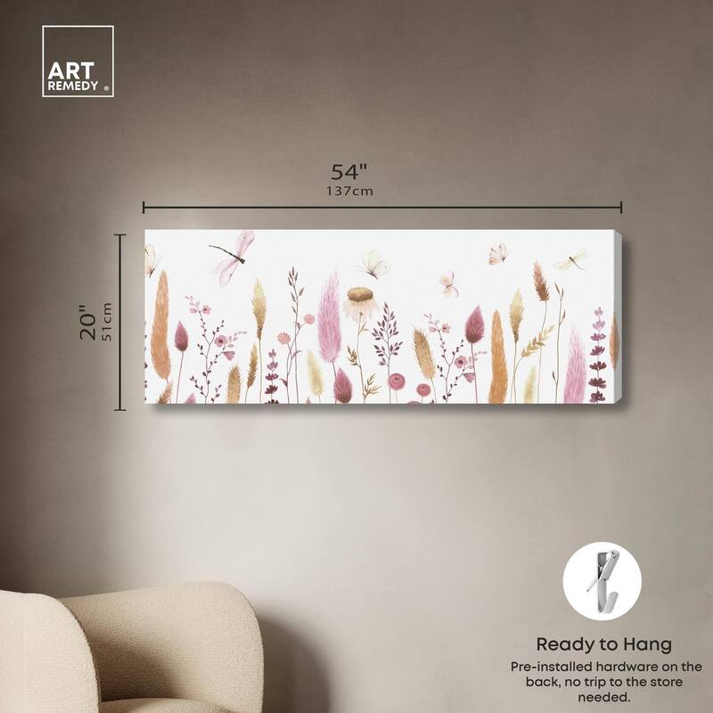 Harvest Dried Flowers Panoramic Canvas by Art Remedy, Gallery Wrapped