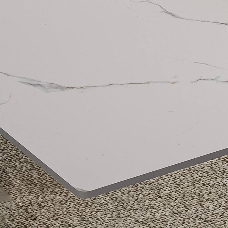 Roomfitters Expandable Dining Table, Modern Sintered Stone Kitchen Desk with X Base